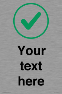 Custom plain background, green tick in circle sign